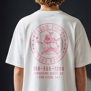 NWOT Unisex White Short Sleeve Graphic Tee Shirt Taco Shop San Diego CA Size XXL